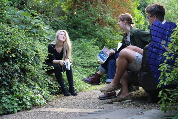 Students on RIC’s two year A Level program, studying outside