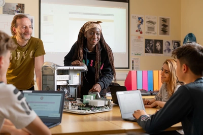 Students in a computing lesson