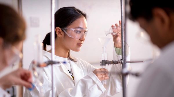 Students doing a science practical