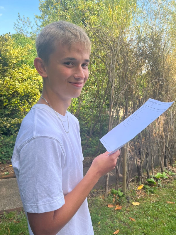GCSE results boy 1