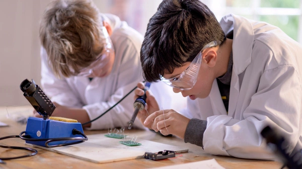 Students hands-on learning science lesson