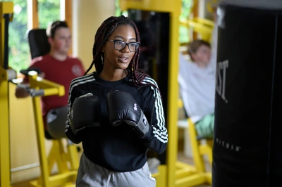 Student using RIC's sports facilities